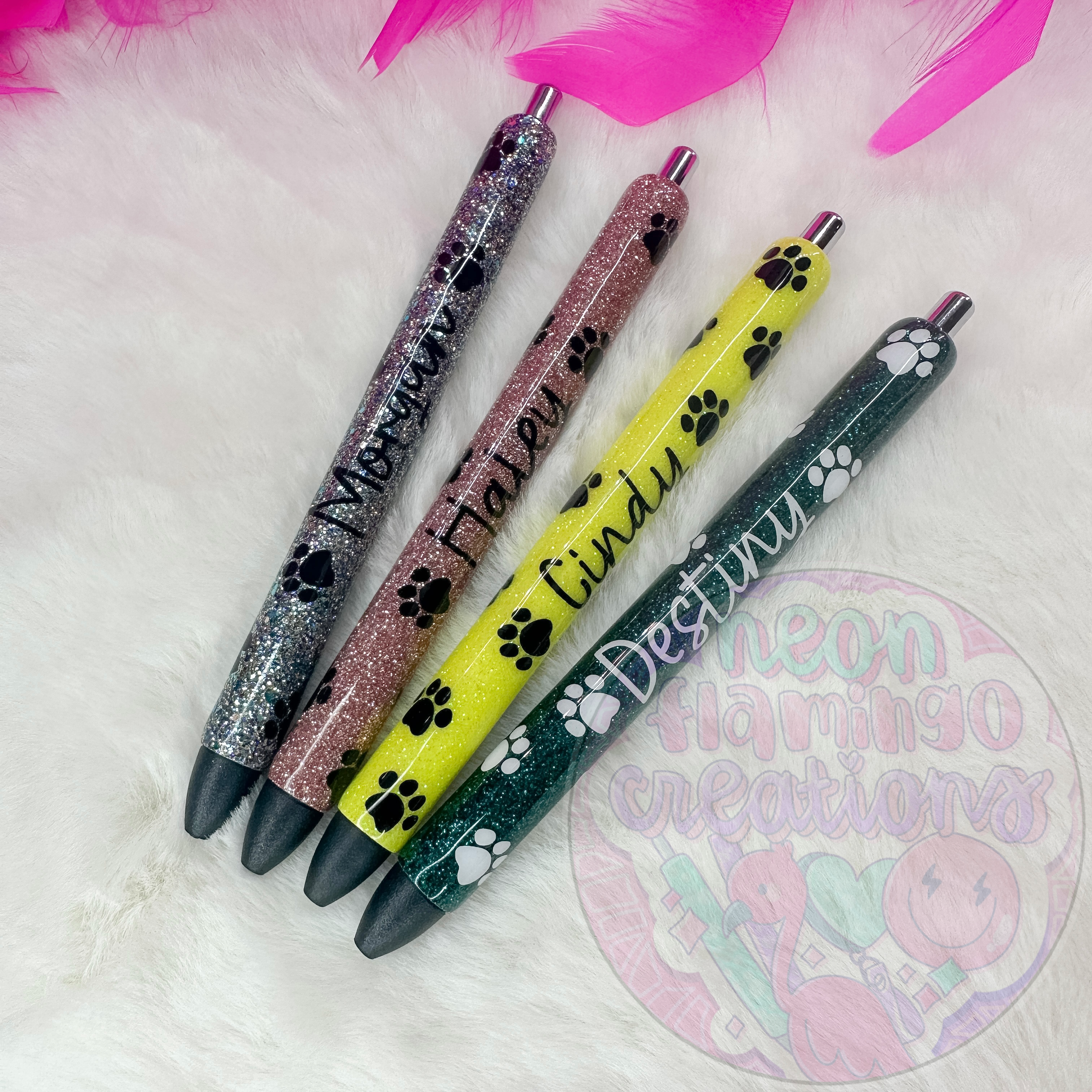 Neon Glitter Pens - Personalized Pens – Vinyl Chaos Design Co.