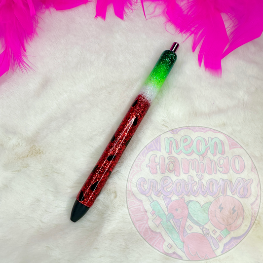 Red Watermelon Glitter Pen